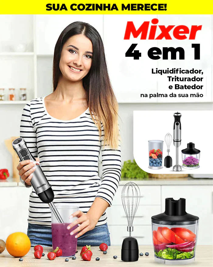 [PROMOÇÃO RELÂMPAGO] SUPER MIXER 4 em 1 Bivolt (ÚLTIMAS UNIDADES)