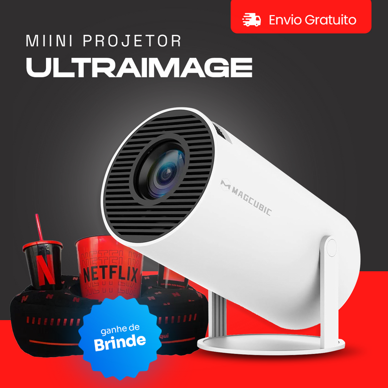 (BLACK FRIDAY) - Mini Projetor Ultra Image LED 4K + GANHE KIT PIPOCA NETFLIX DE BRINDE