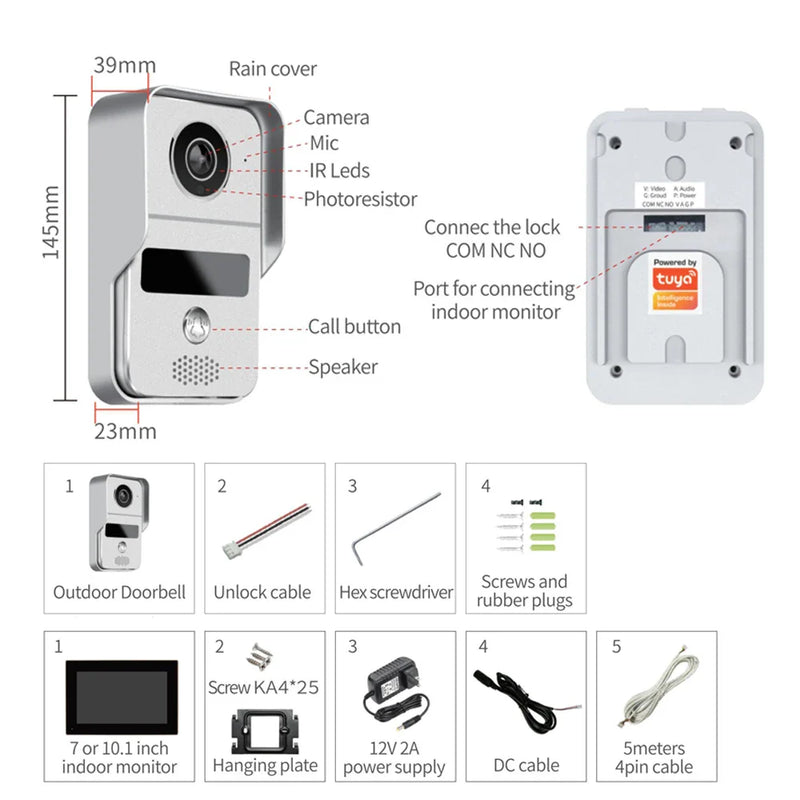 Campainha/Interfone com Visor WIFI + Brinde Visor Secundario