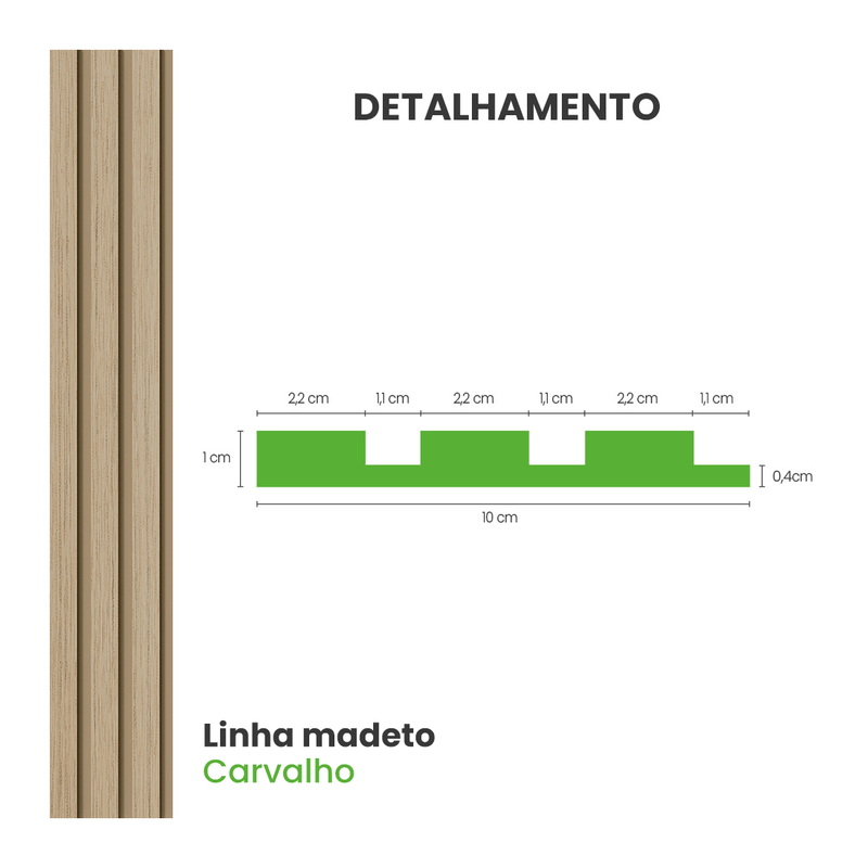 [PAGUE 5 E LEVE 7 METROS] Painel Ripado Laminado de EVA Autocolante | Linha Madeto